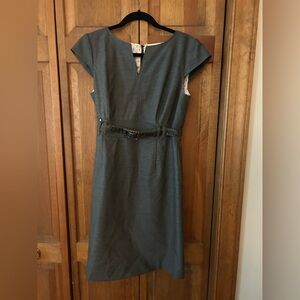 Tahari Arthur S. Levine Women’s Sz 6P Sleek Minimalist Grey Retro Inspired Dress